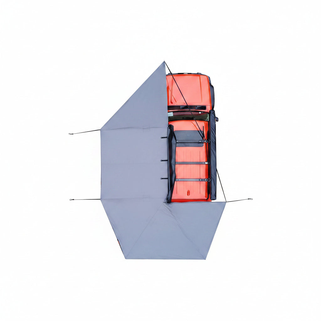 Naturnest 270 Car Awning Plus, Waterproof Windproof Uv-Resistant Retractable Awning with LED Light for Camper, 270 Degree Manual Retractable Side Awnings for Truck, SUV, Jeep, Van - Driver Side