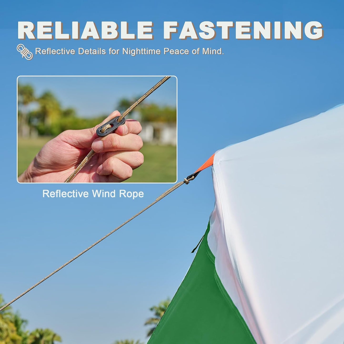 Tents for Camping, Waterproof 10 Person Family Tent with Double Layer & 4 Large Mesh Windows, Weather Resistant Easy Setup 2 Room Big Tent for Music Festival, Parties, 18 X 9 X 6.8Ft