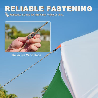 Tents for Camping, Waterproof 10 Person Family Tent with Double Layer & 4 Large Mesh Windows, Weather Resistant Easy Setup 2 Room Big Tent for Music Festival, Parties, 18 X 9 X 6.8Ft