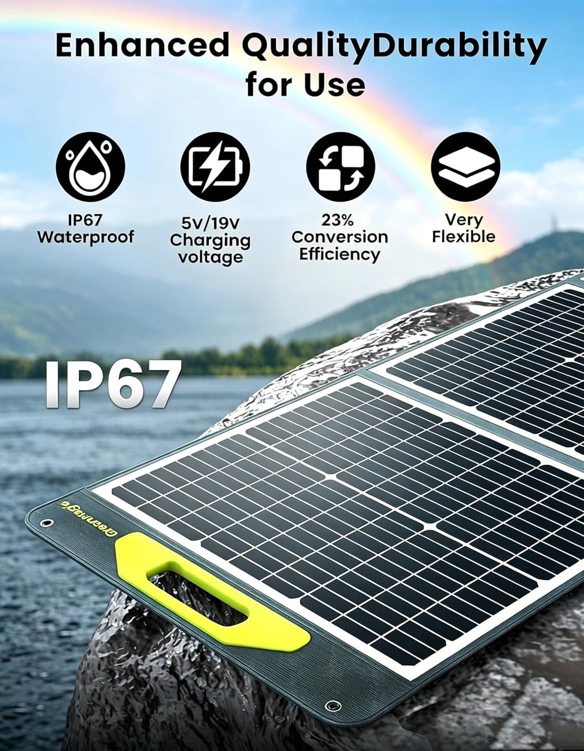 200 Watt Portable Solar Panel, 23.5% High Efficiency 200W Foldable Solar Panel Charger IP67 Waterproof Solar Panel Kit W/Dc XT60 MC4 Anderson Output for Home Farm Camping RV Power Station