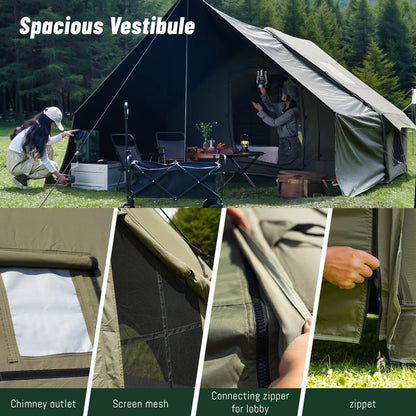 PAKICETUS Inflatable Camping Tent 4 Season Snowproof Family Shelter Hand Pump Easy Setup Outdoor Camping