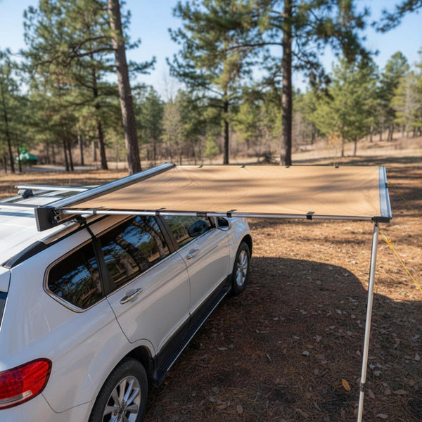 Car Side Awning Built for Outdoor Adventures, 4.6'x6.6' Coverage, UV50+ Protection, Waterproof PU3000mm
