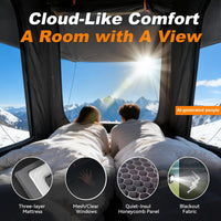 Naturnest Rooftop Tent Hard Shell, Easy Set up Pop up Tent for 2 Person Camping, Waterproof Uv-Resistant Blackout Privacy 4 Season Tent for Truck, Jeep, SUV, Van, Trailer - Polaris 2