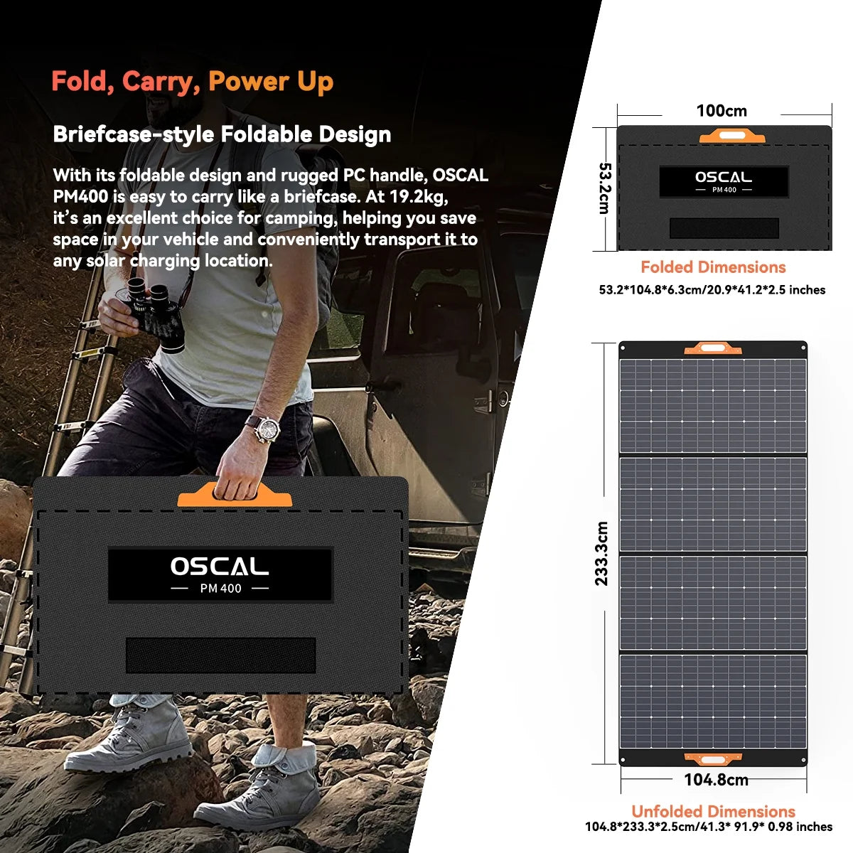 PM 400W Foldable Solar Panel IP65 Waterproof Portable Solar Panel