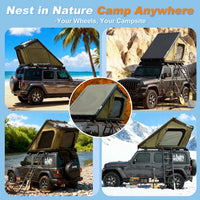 Naturnest Rooftop Tent Hard Shell, Easy Set up Pop up Tent for 2 Person Camping, Waterproof Uv-Resistant Blackout Privacy 4 Season Tent for Truck, Jeep, SUV, Van, Trailer - Polaris 2