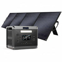 Portable Power Station Built for Emergency Backup, 2400W Output, 2160Wh Capacity, 200W Solar Panel, 4 AC Outlets