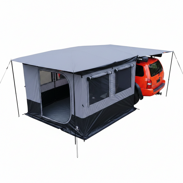 Naturnest 270 Car Awning Plus, Waterproof Windproof Uv-Resistant Retractable Awning with LED Light for Camper, 270 Degree Manual Retractable Side Awnings for Truck, SUV, Jeep, Van - Driver Side