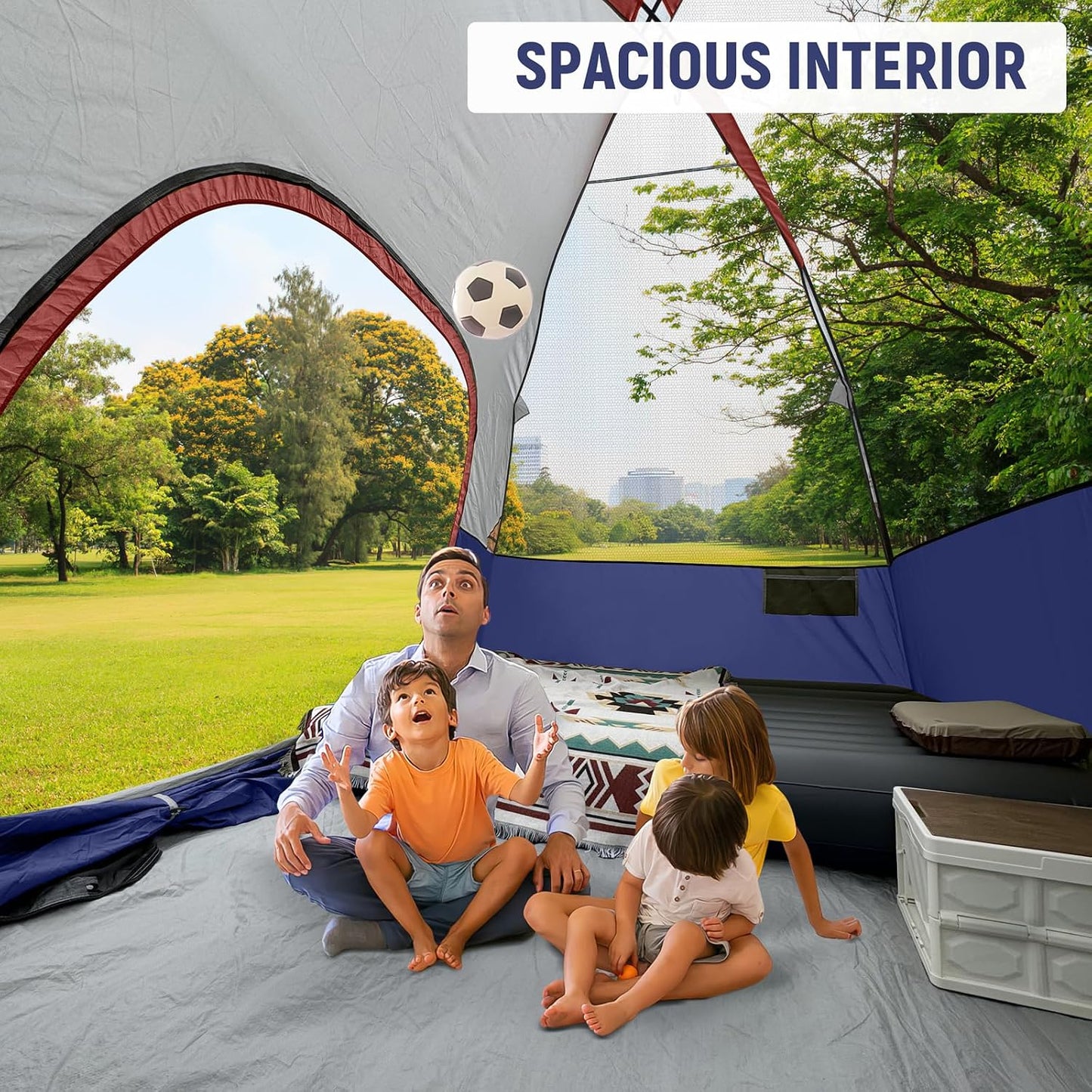 Tents for Camping 2/4/6 Person, Waterproof Windproof Dome Tent