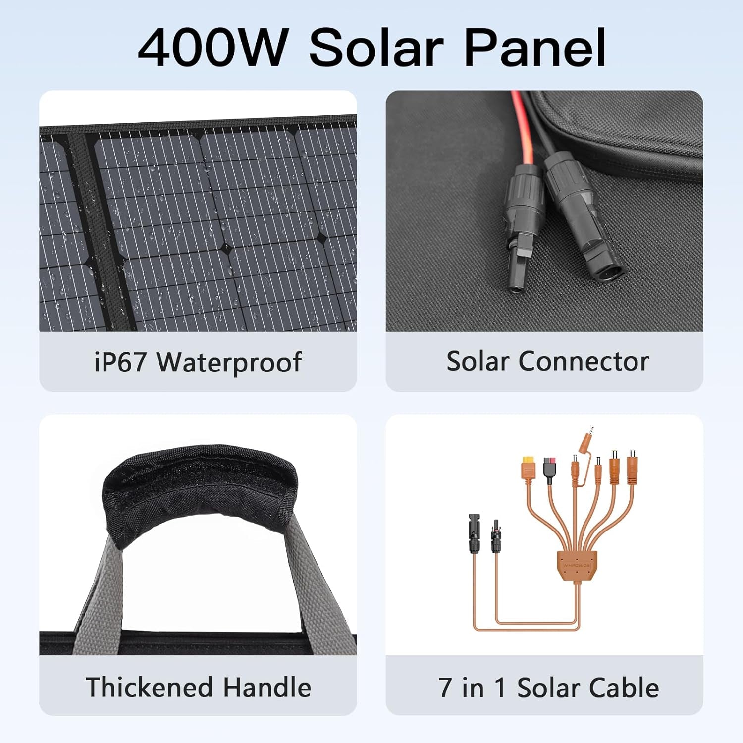 400W Portable Solar Panel Foldable Solar Charger for Power Station