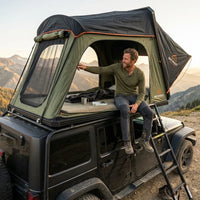 Naturnest Rooftop Tent Hard Shell, Easy Set up Pop up Tent for 2 Person Camping, Waterproof Uv-Resistant Blackout Privacy 4 Season Tent for Truck, Jeep, SUV, Van, Trailer - Polaris 2 — Lifestyle